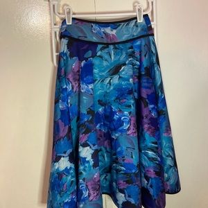 Long artsy blue skirt